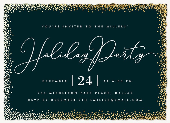 Uptown Sparkle Holiday Party Invitations