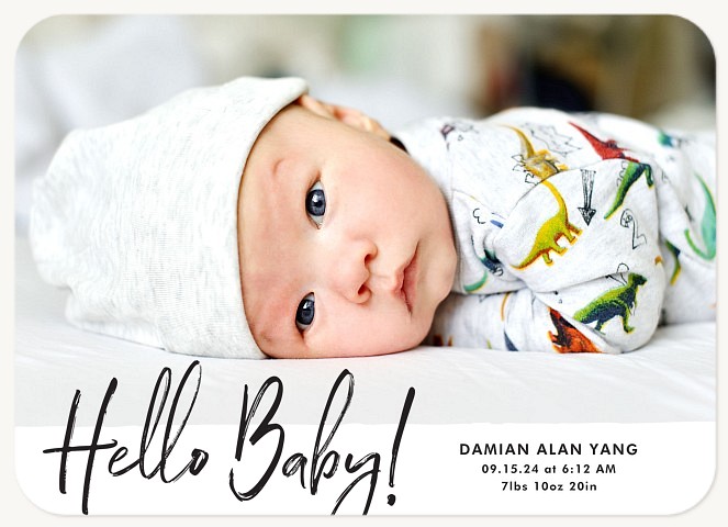 Handwritten Hello Baby Announcements