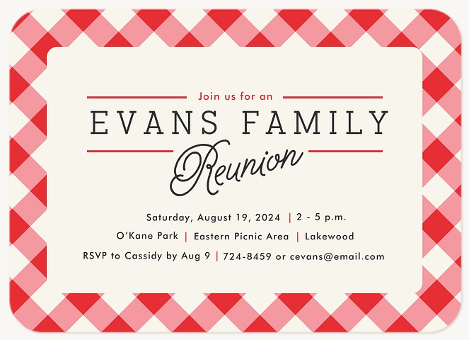 Picnic Table Party Invitations