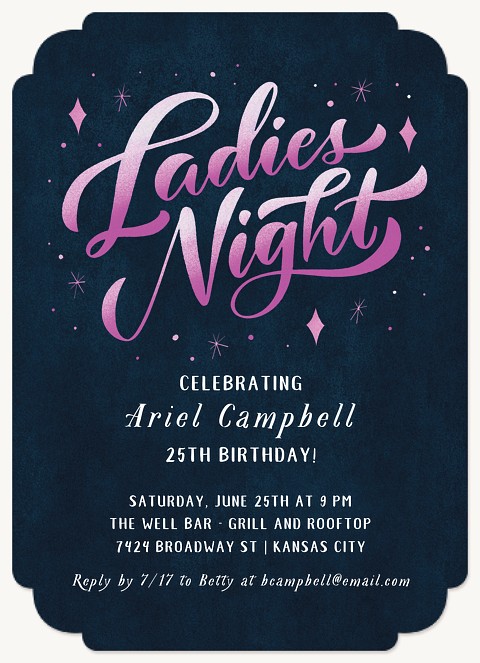 Retro Ladies Adult Birthday Party Invitations