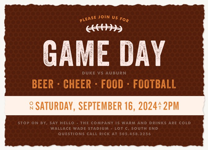 Game Day Party Invitations
