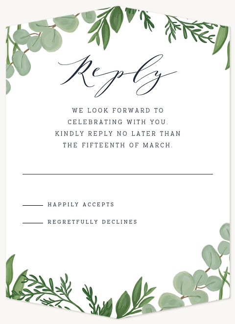 Botanical Sprigs Wedding RSVP Cards