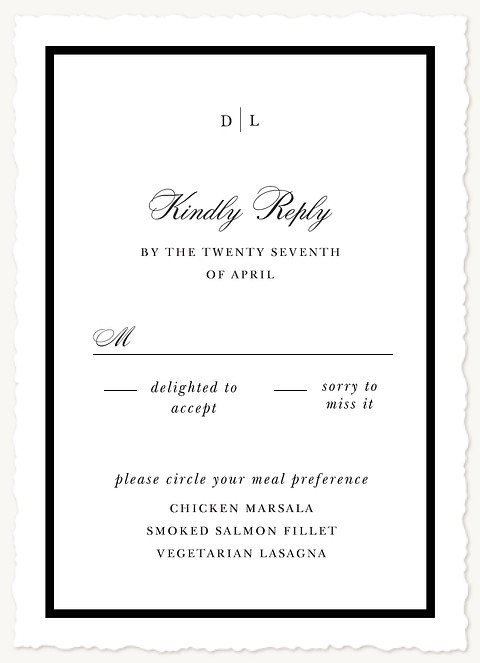 Royal Initials Wedding RSVP Cards