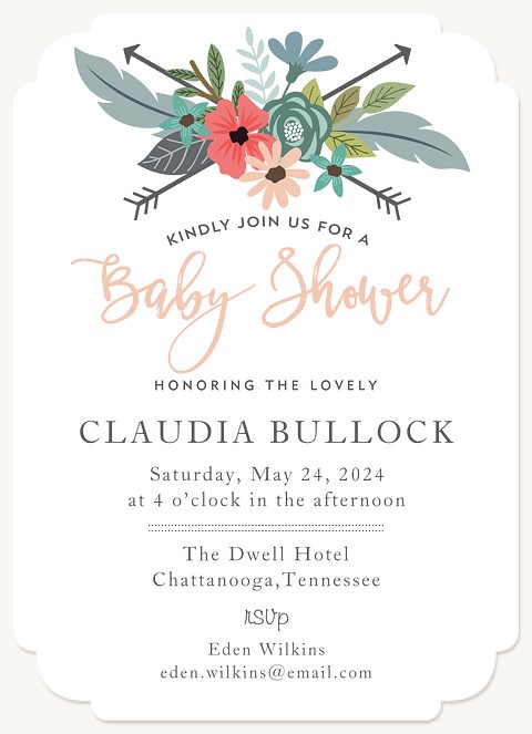 Bohemian Florets Baby Shower Invites