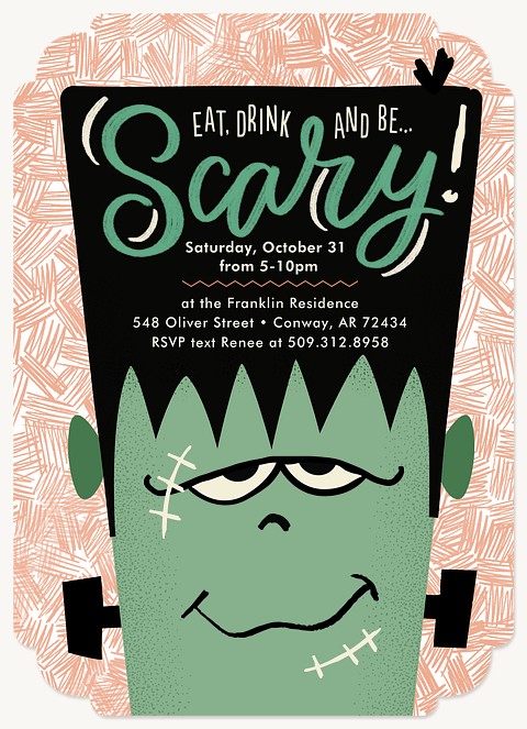 Eat & Be Scary Halloween Party Invitations