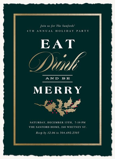 Formally Merry Holiday Party Invitations