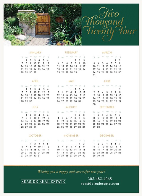 Golden Year Calendar Business Holiday Cards