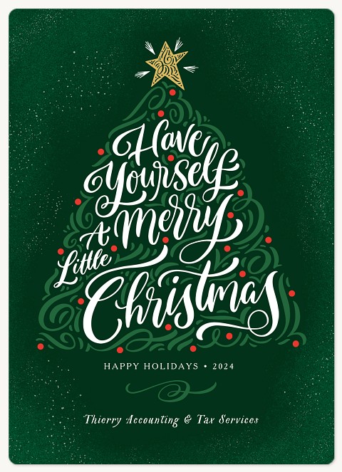 Calligraphic Tree Holiday & Christmas Magnet Cards