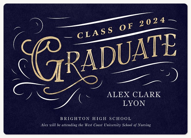 Ornamental Banner Graduation Cards