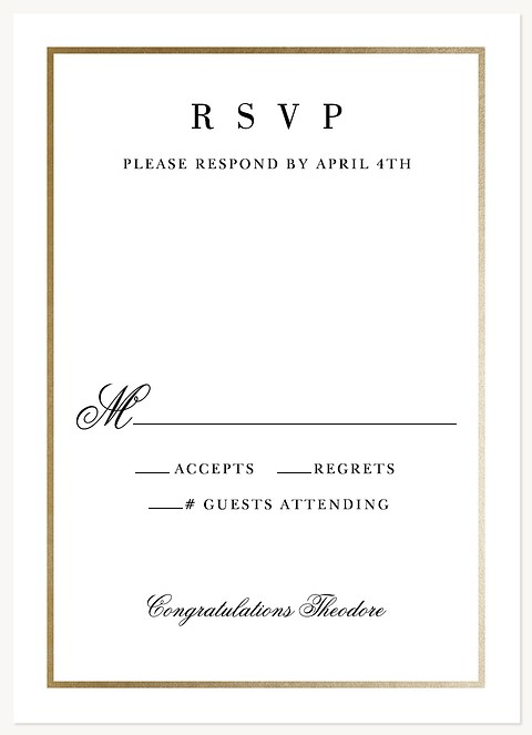 Classic Traditions Bar Mitzvah RSVP Cards