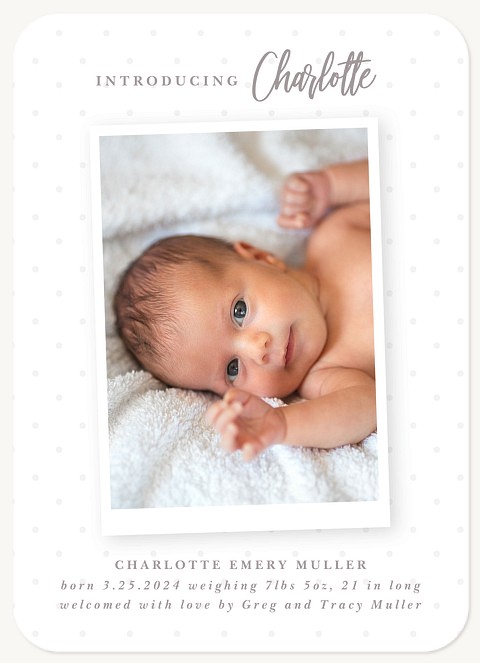 Simple Dots Baby Announcements