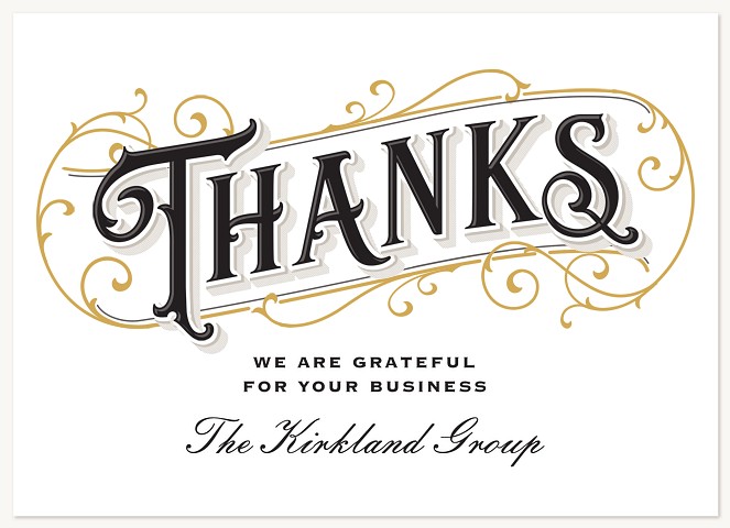 Dapper Thanks Business Thank You Cards