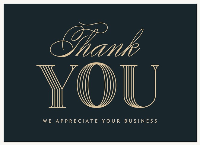Engraved Gratitude Business Thank You Cards