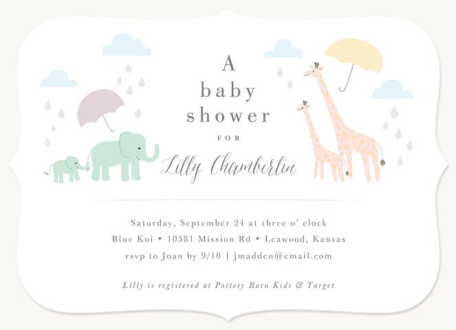 Animal Showers Baby Shower Invites