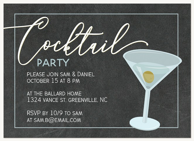 Slate Cocktails Party Invitations