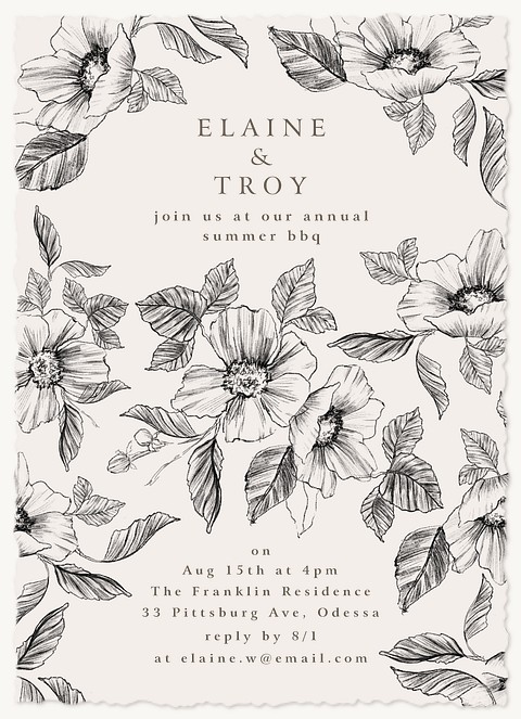 Etched Garden Summer Party Invitations