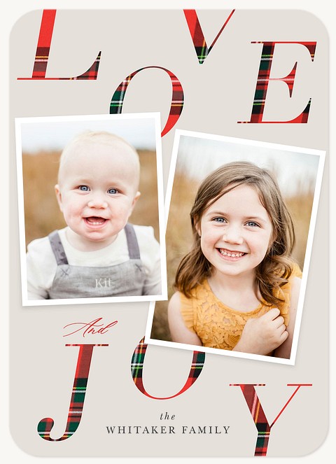 Tartan Type Photo Holiday Cards