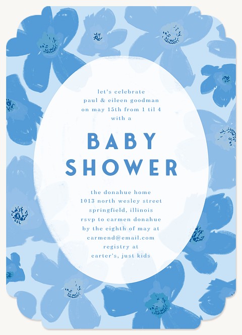 Painted Blooms Baby Shower Invites