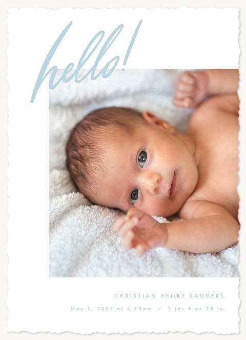 Modern Hello Baby Announcements