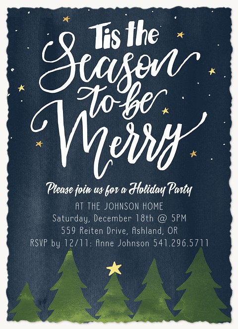 Merry Night Holiday Party Invitations
