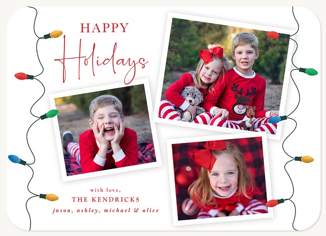 Cheerful Lights Personalized Holiday Cards