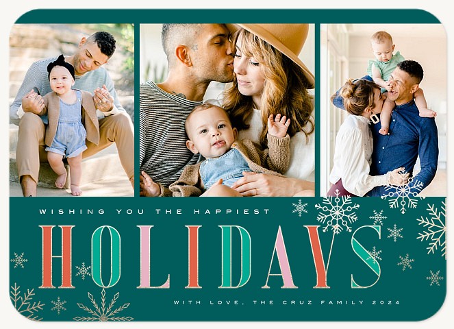 Cheerful Wishes Personalized Holiday Cards