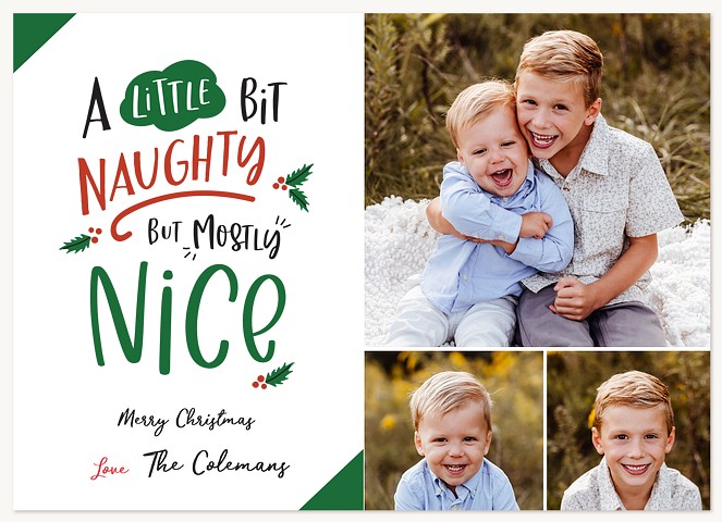 Little Bit Naughty Personalized Holiday Cards