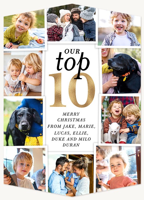 Top Ten Collage Personalized Holiday Cards