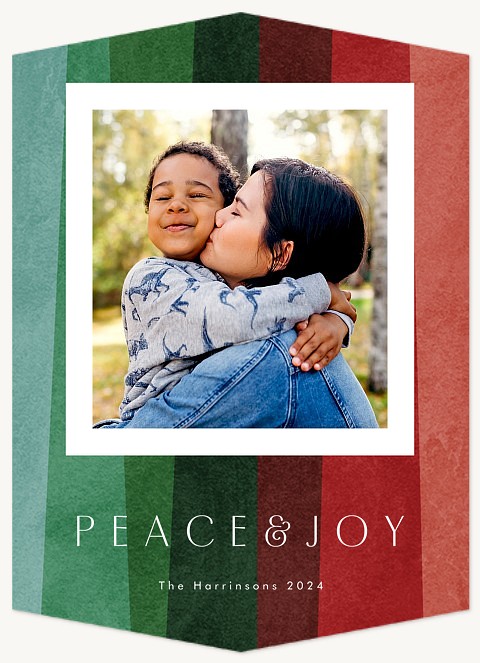 Bands of Color Personalized Holiday Cards