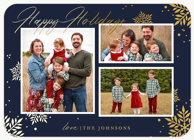 Elegant Snowfall Personalized Holiday Cards