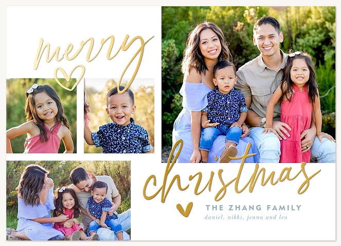 Contemporary Hearts Personalized Holiday Cards
