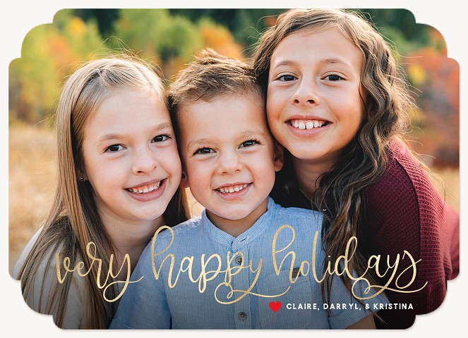 Golden Whimsy Personalized Holiday Cards