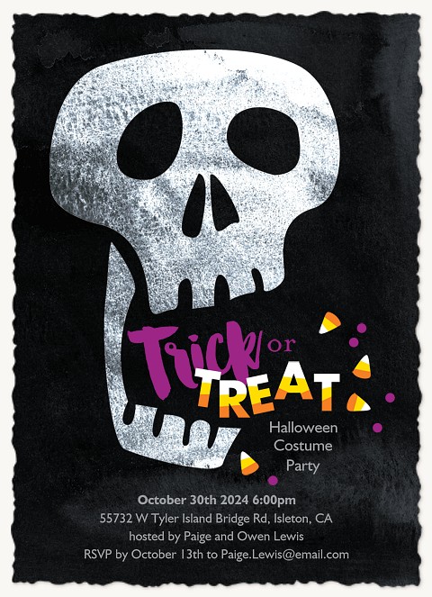 Skull and Candy Halloween Party Invitations
