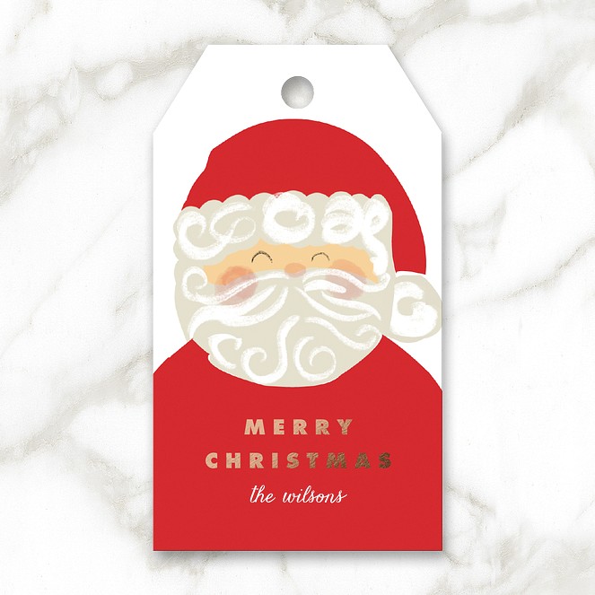 Joyful Santa Custom Gift Tags