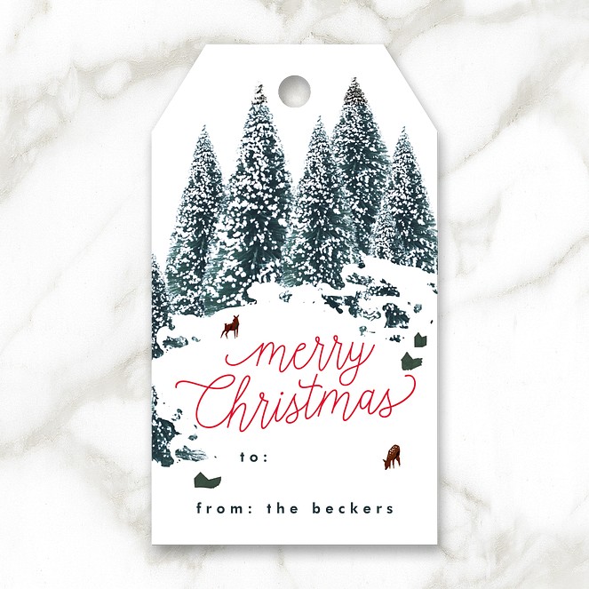Frosted Forrest Custom Gift Tags