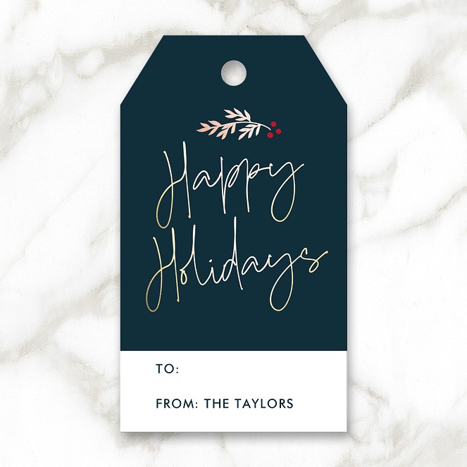 Holiday Branch Custom Gift Tags