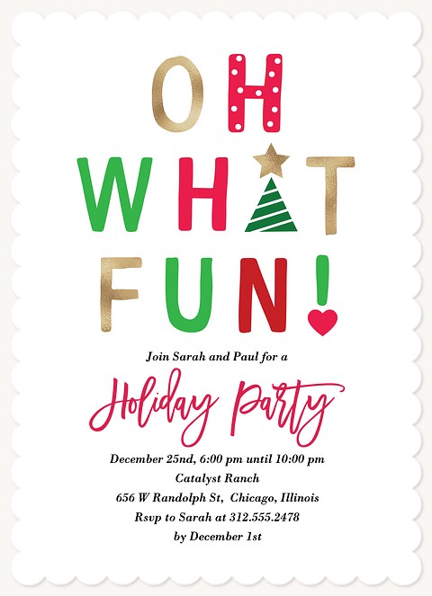 Holiday Fun Holiday Party Invitations