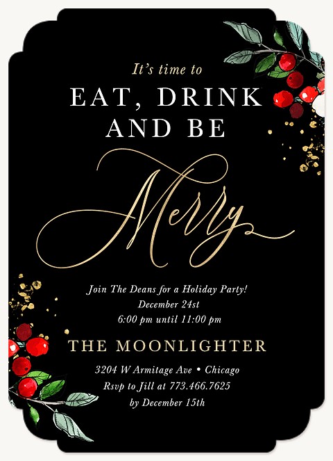 Merry Good Time Holiday Party Invitations