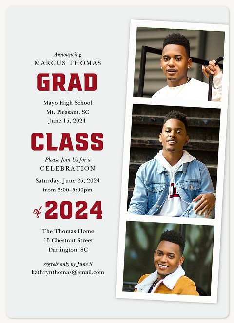 Crimson Bold Graduation Cards