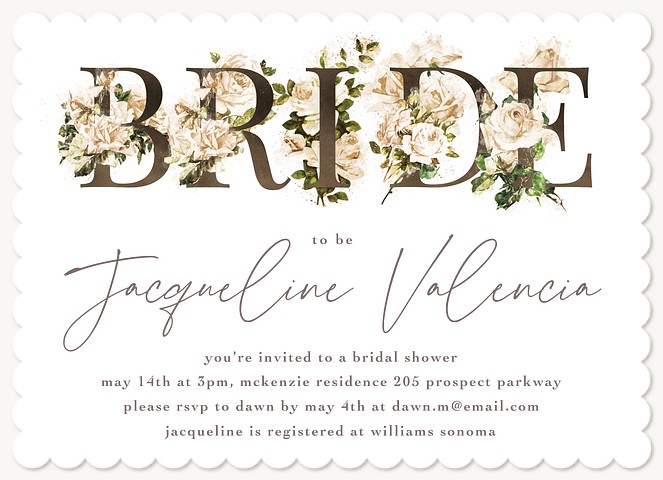 Rustic Floral Bridal Shower Invitations