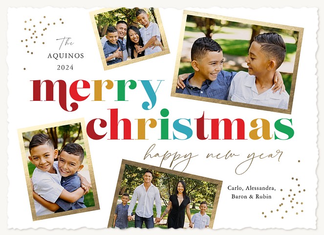 Merry Collage Personalized Holiday Cards