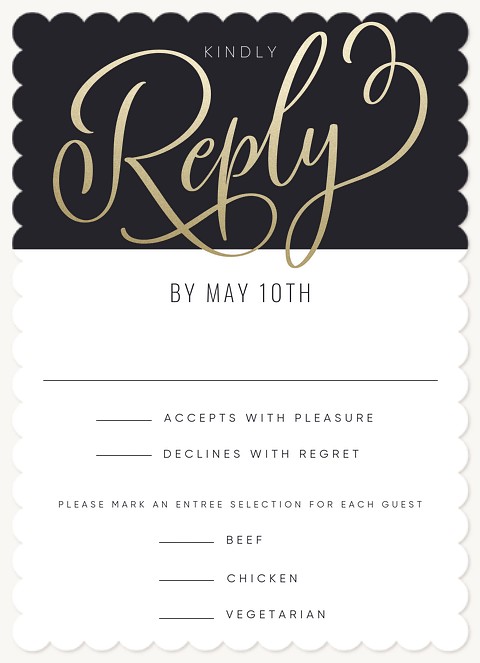 Luxe Script Wedding RSVP Cards