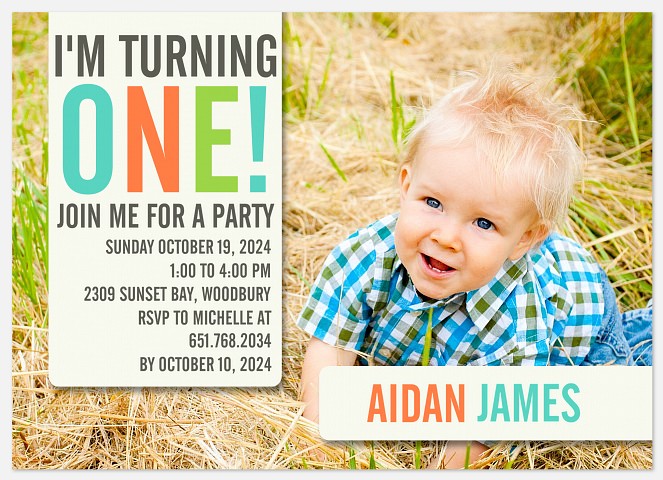 Big One Fun Kids' Birthday Invitations