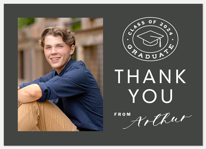 Grad Emblem Thank You Cards 