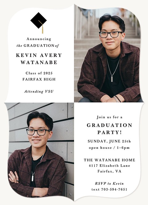 Delicate Cap Graduation Invitations