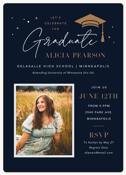 Grad Sparkles Graduation Invitations