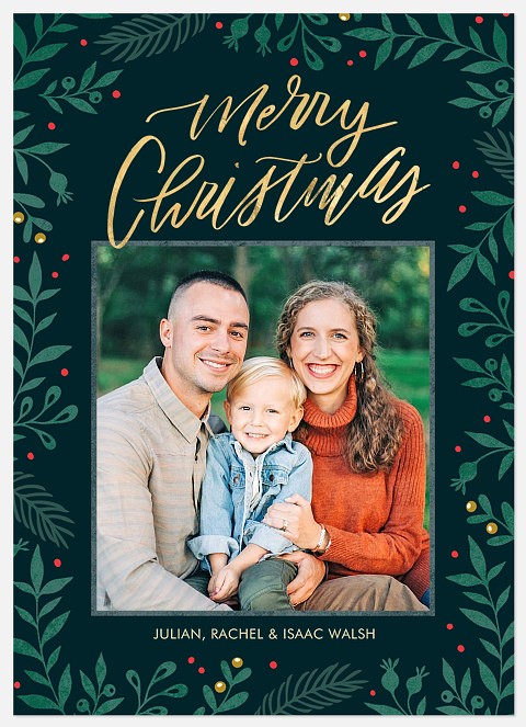 Folk Art Frame Holiday Photo Cards