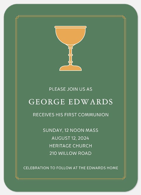 Communion Cup First Communion Invitations