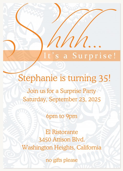 Folk Art Surprise Adult Birthday Party Invitations