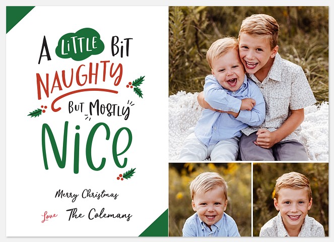 Little Bit Naughty Holiday Photo Cards